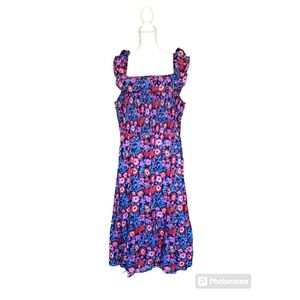 Vineyard Vines Blue and Pink Floral Midi Dress